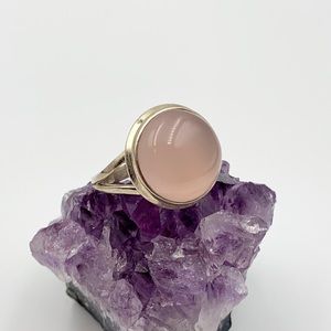 Sterling Silver Rose Quartz Cabochon Ring